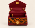 Sac à main Bordeaux vernis et perlé - Raphia