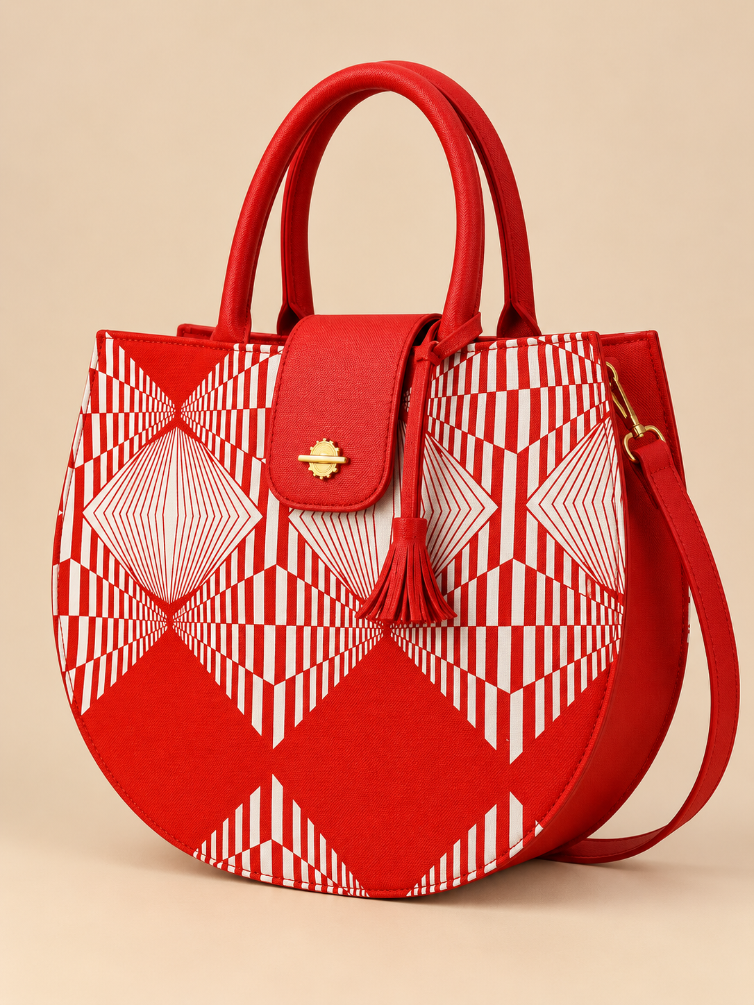 Sac cabas en wax à motifs avec bandoulière