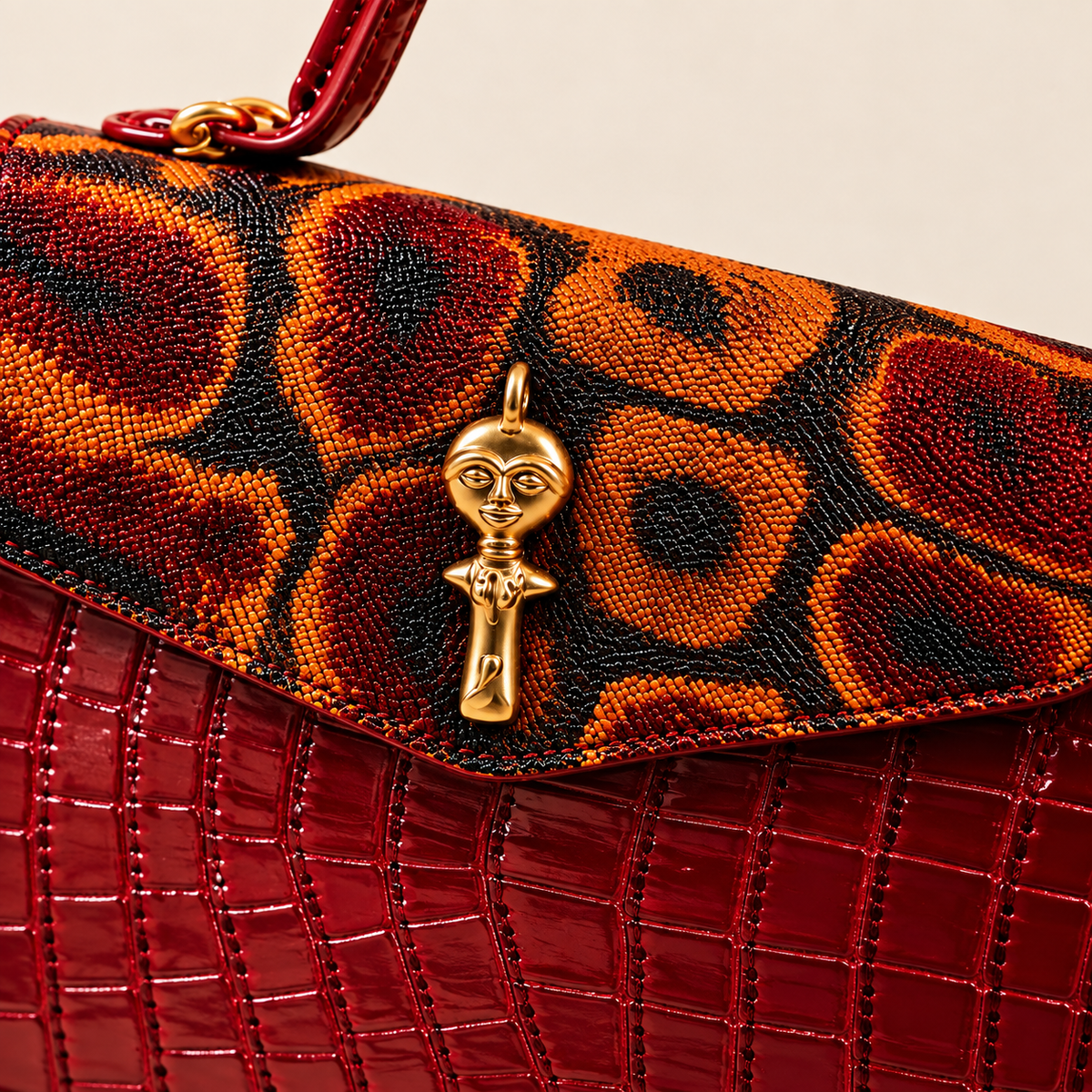 Sac à main Bordeaux — Finition Mat & Raphia