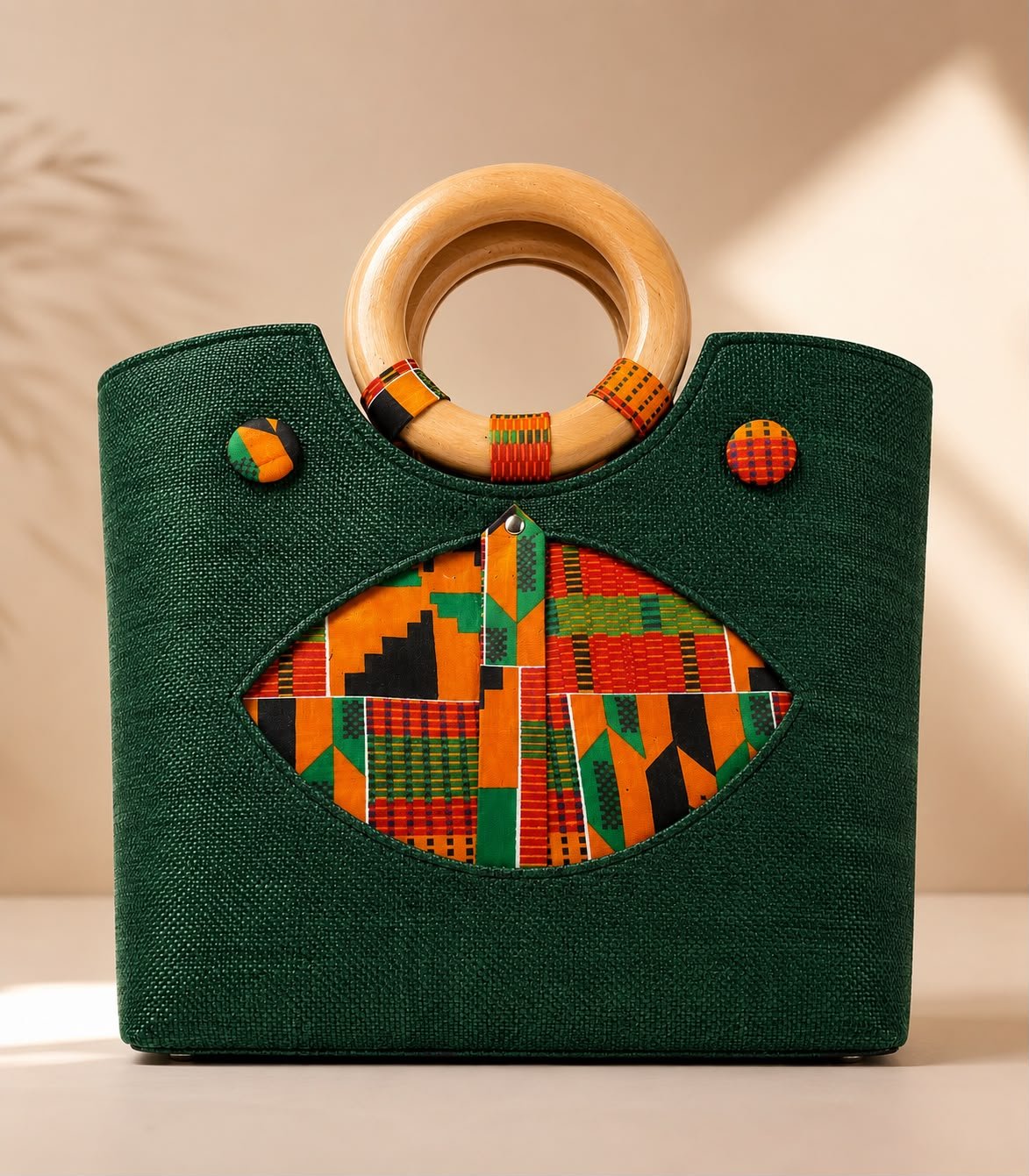 Sac à main artisanal à poignées en bois - Aby Shop