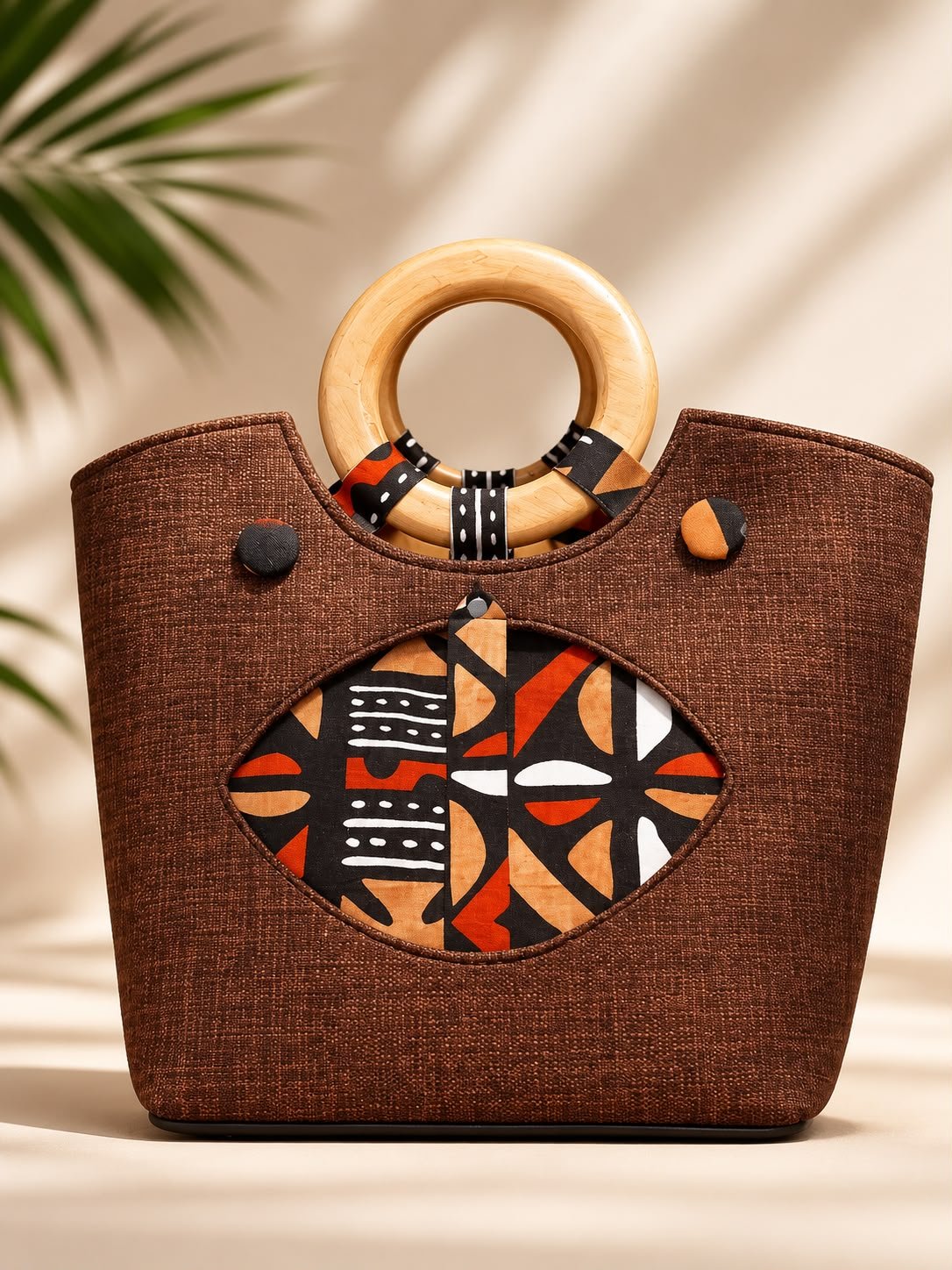 Sac à main artisanal à poignées en bois - Aby Shop
