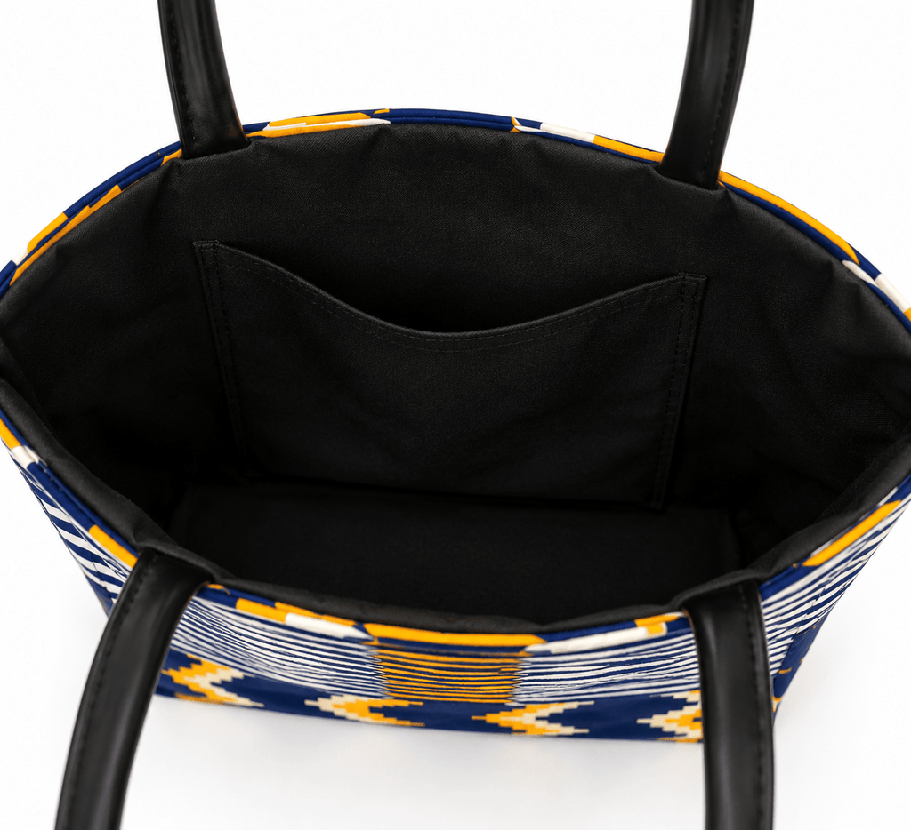Sac cabas Wax Bleu & Jaune – Fait main - Aby Shop