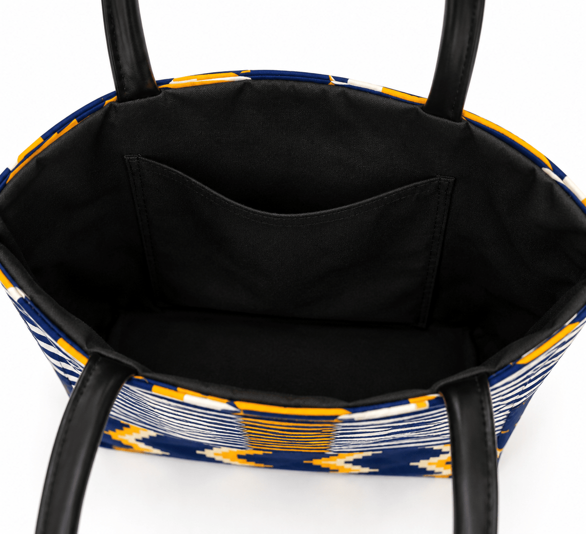 Sac cabas Wax Bleu & Jaune – Fait main - Aby Shop