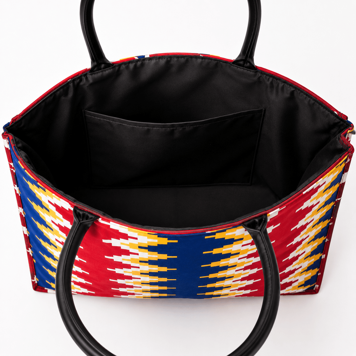 Sac cabas Wax Bleu, Rouge & Blanc – Fait main - Aby Shop