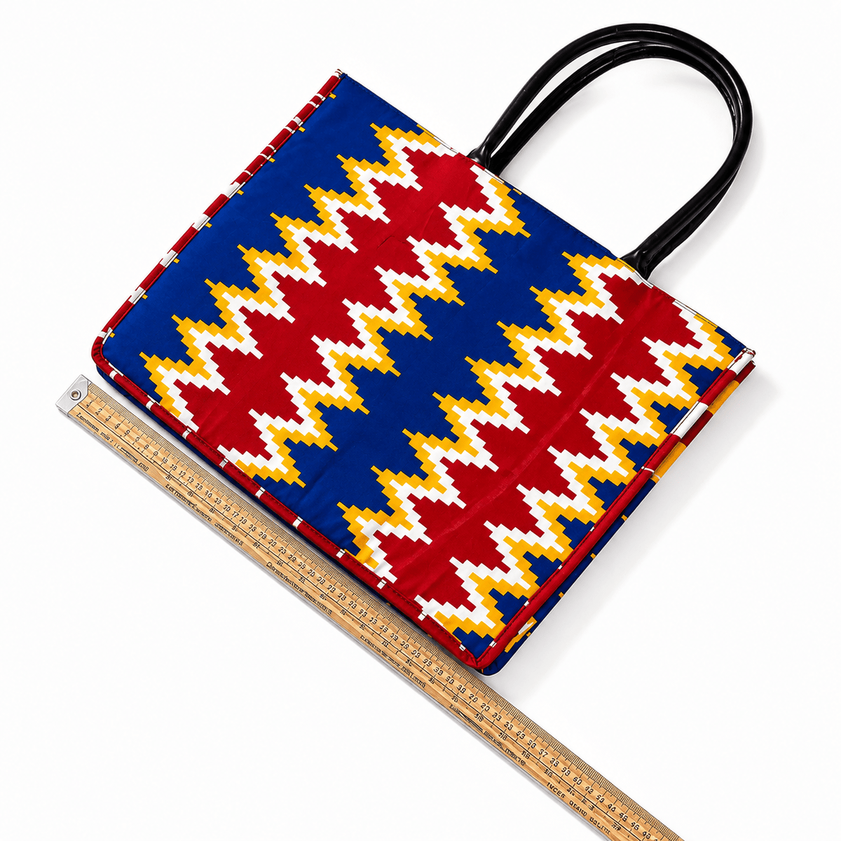 Sac cabas Wax Bleu, Rouge & Blanc – Fait main - Aby Shop