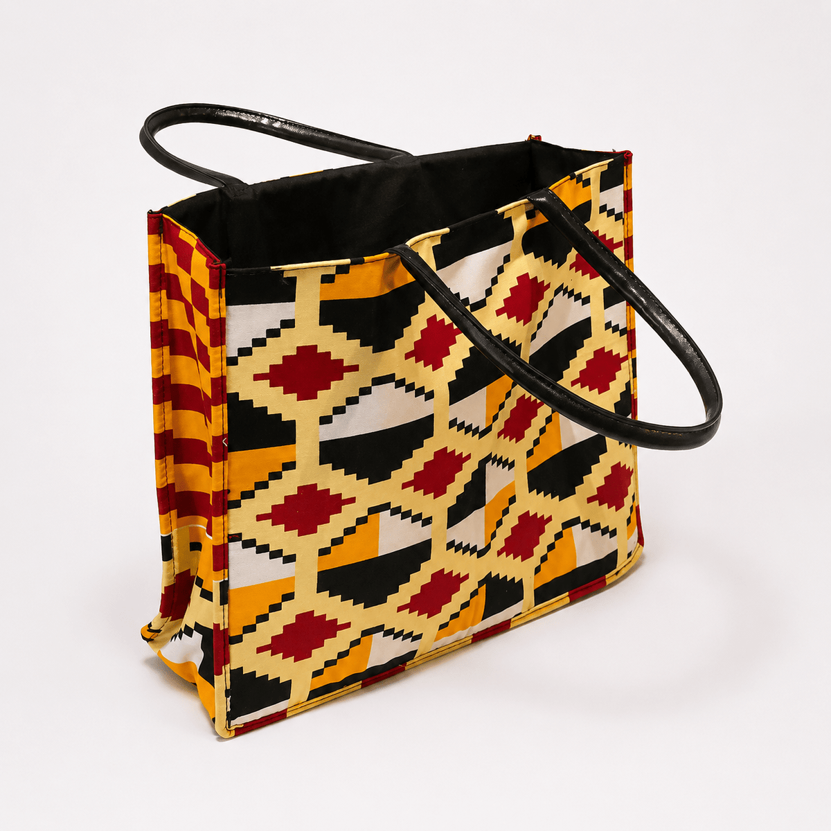 Sac cabas Wax Jaune & Bordeaux – Fait main - Aby Shop